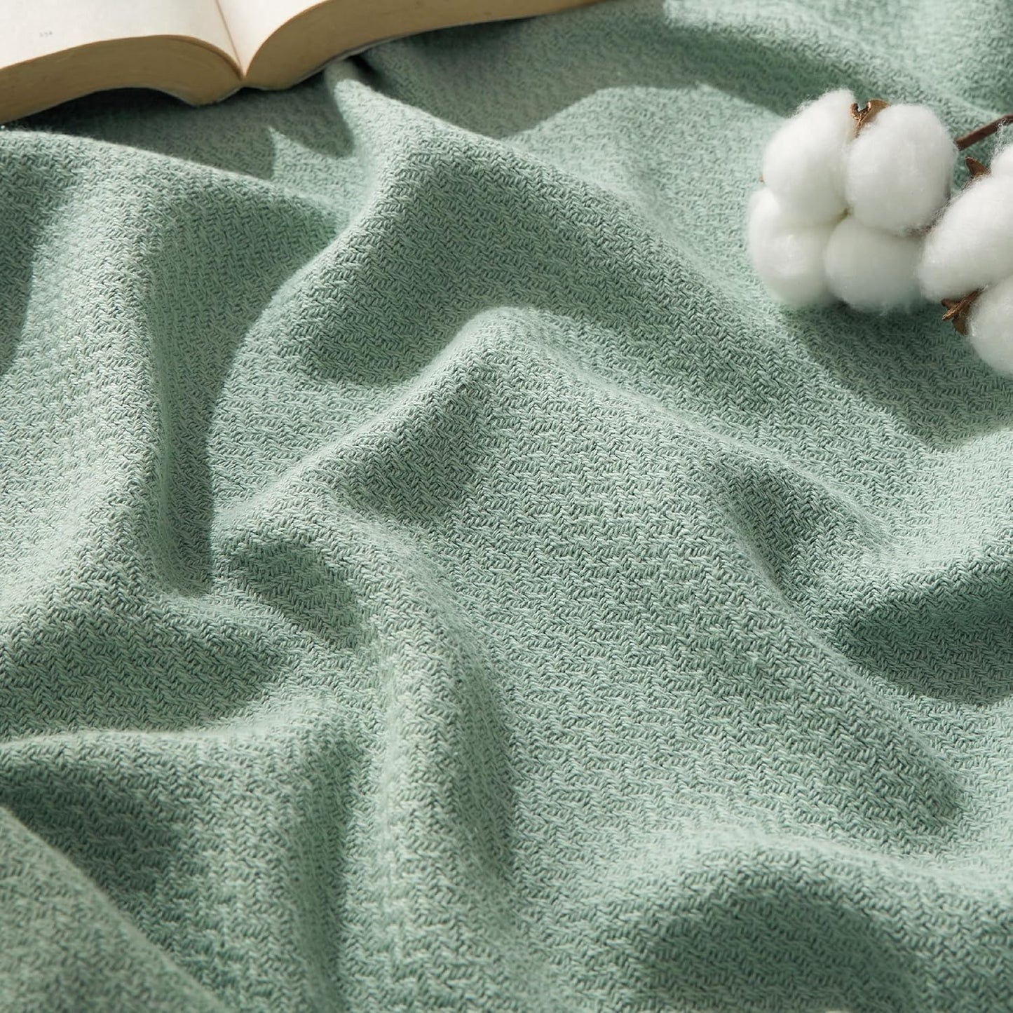 Bedsure GentleSoft 100% Cotton Large Blanket for Cozy Comfort