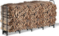 Firewood Rack 8ft Heavy Duty Metal Log Storage - Large Capacity