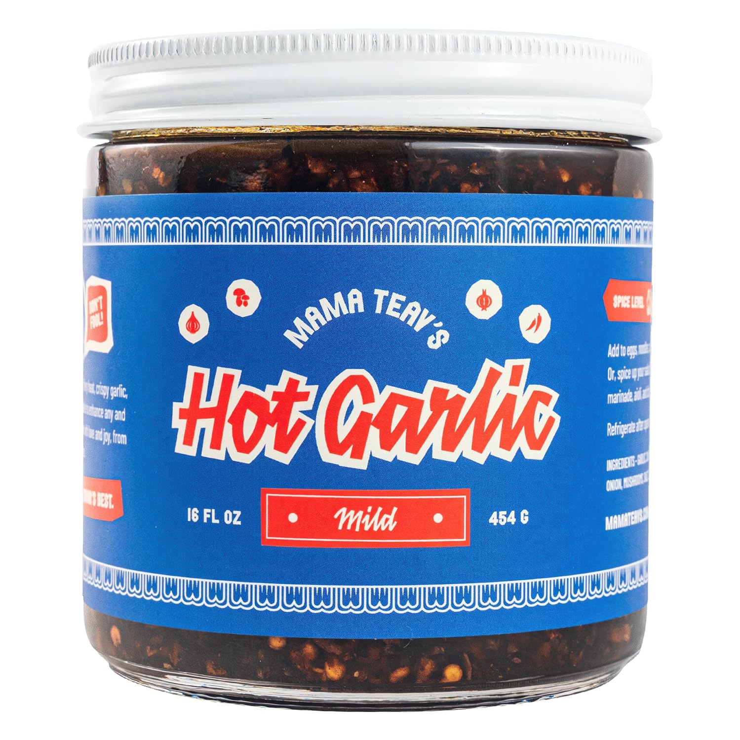 Mama Teav's Mild Garlic Chili Crisp - Crunchy Umami Chili Oil