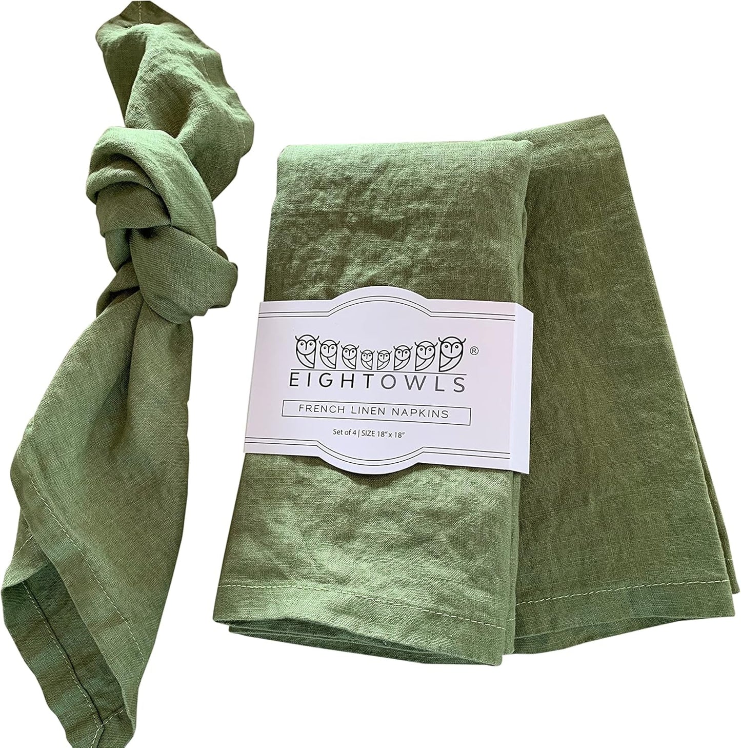 Linen Napkins 100% French Flax Stonewashed Cloth Set of 4