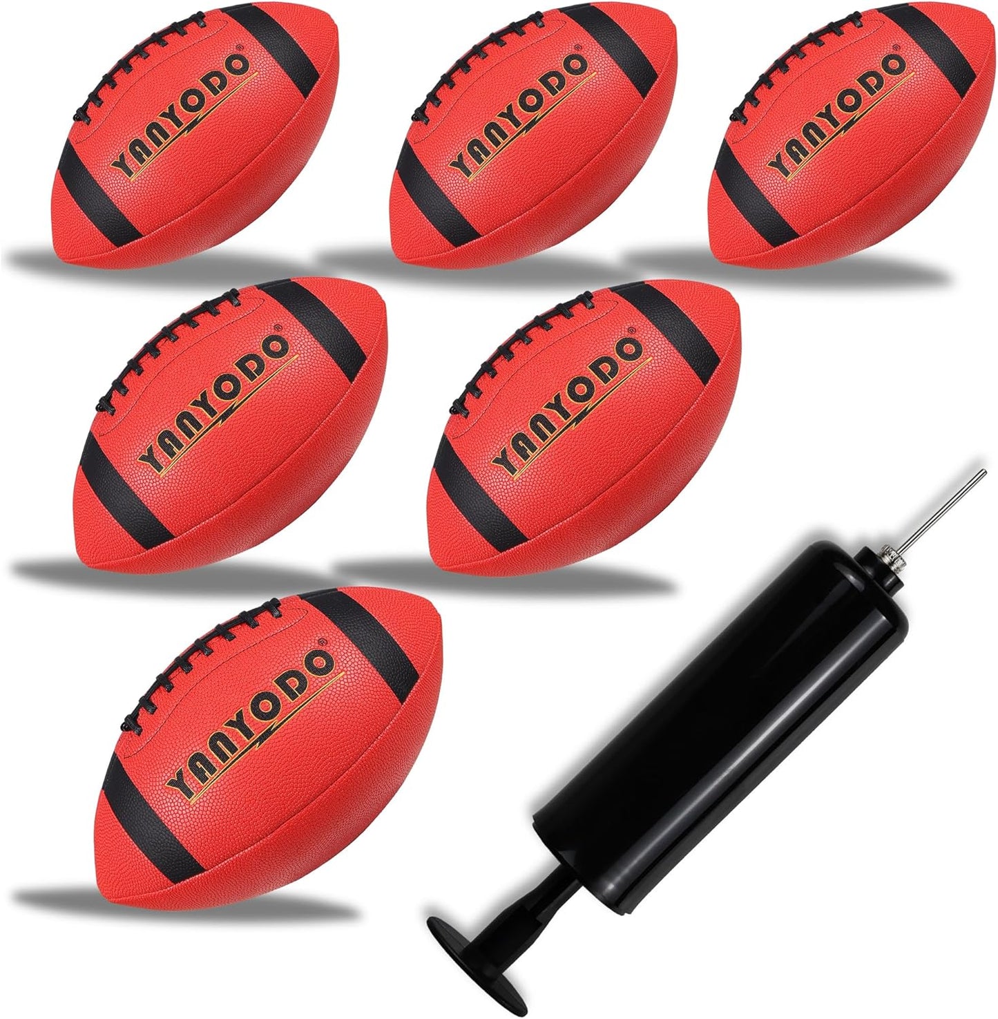 6 Pack Football Size 9 with Textured Grip for All Weather Use