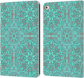 Micklyn Le Feuvre Mint Green Floral Leather Wallet Case for iPad