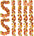 6 Pack Fall Outdoor Garland 35.4 ft - Instant Autumn Porch Decor