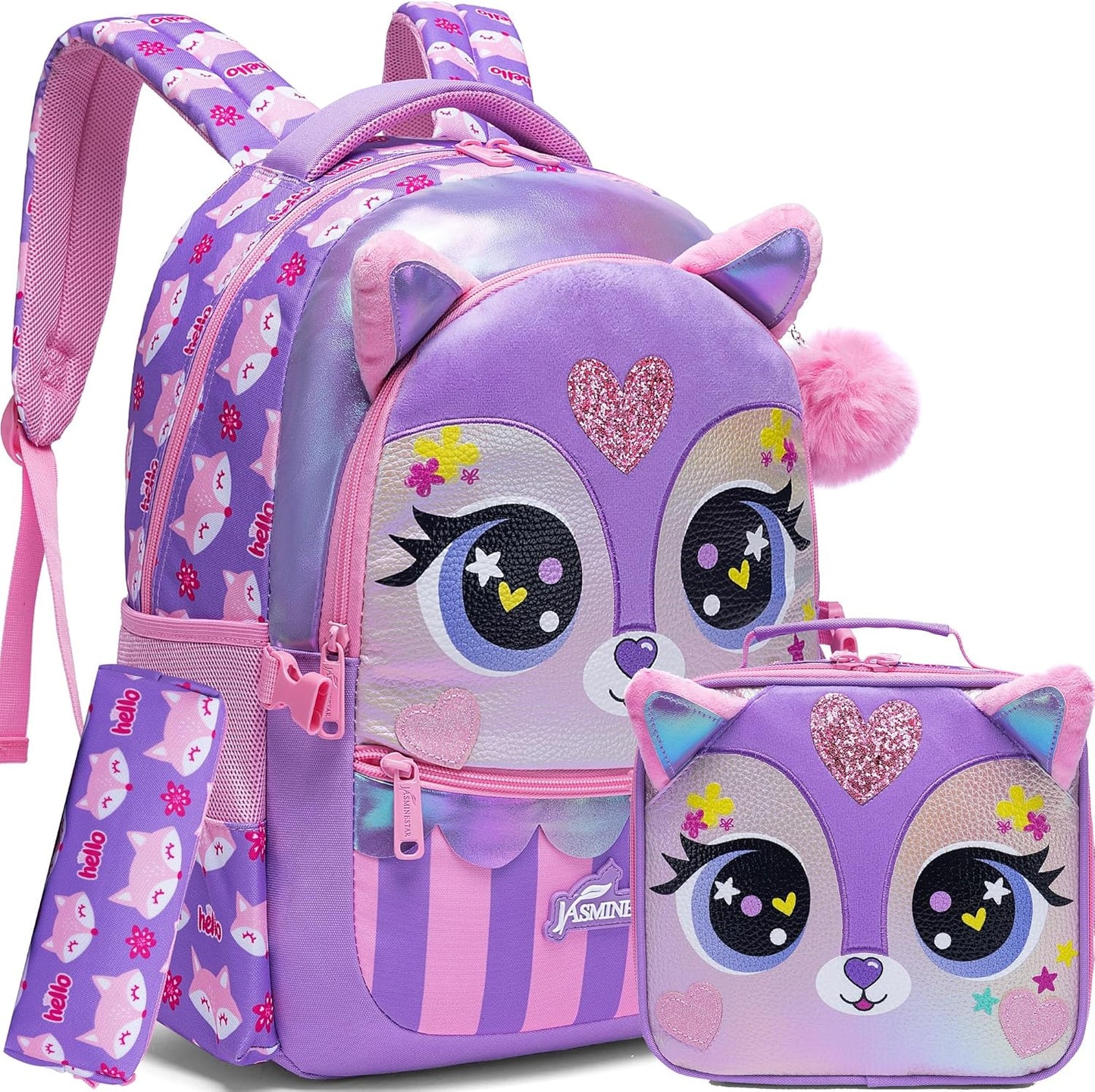 Cute Kids Backpack with Lunch Box for Elementary Students
