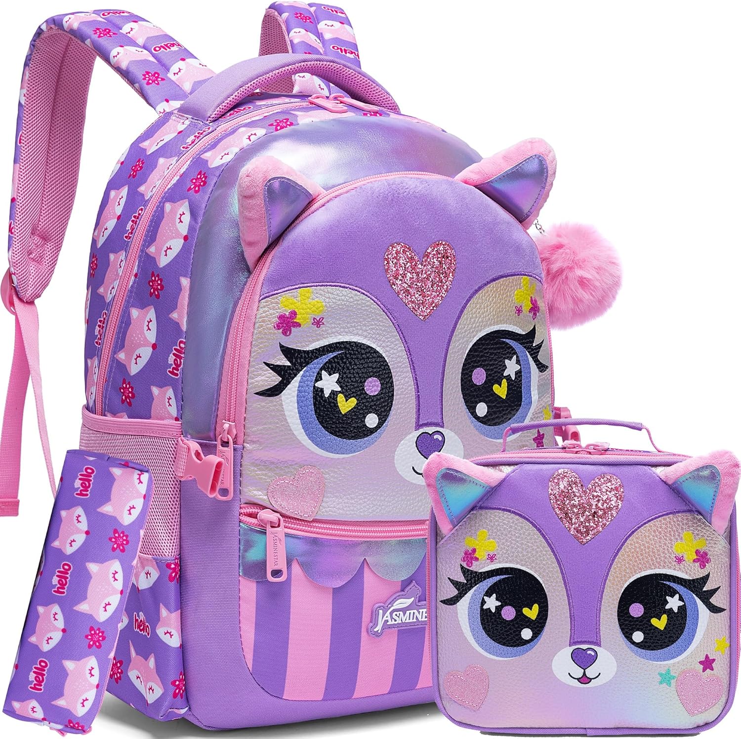 Cute Kids Backpack with Lunch Box for Elementary Students
