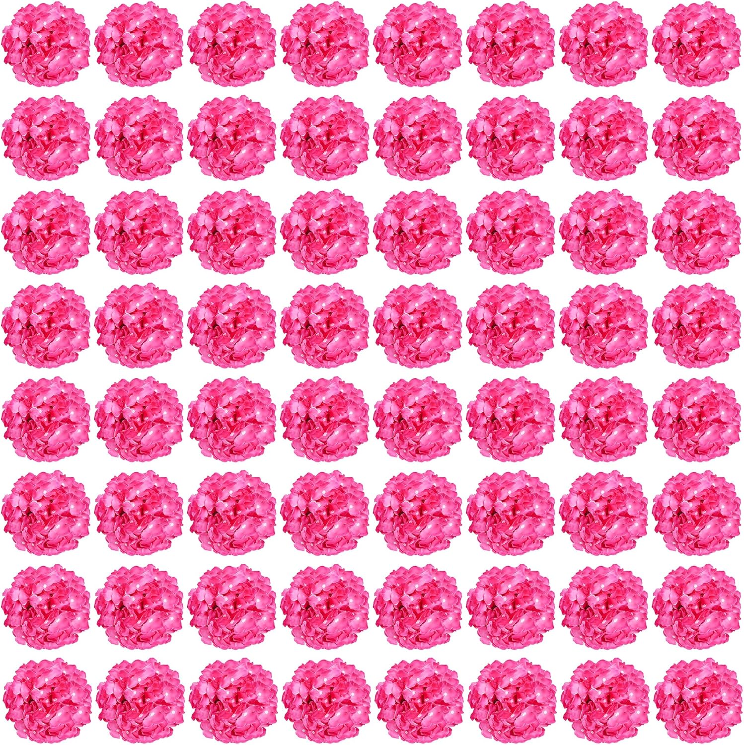 64pcs Rose Red Artificial Hydrangea Flowers for Home Decor