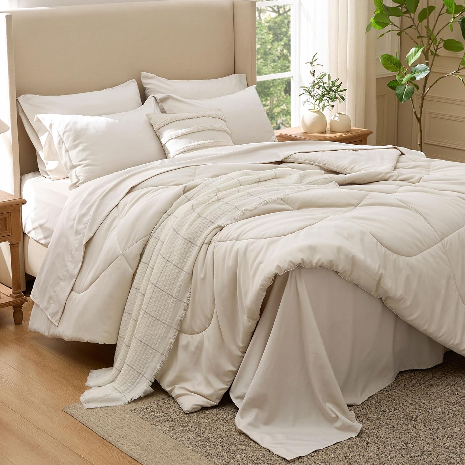 Bedsure 7 Pieces King Comforter Set for Luxurious Comfort