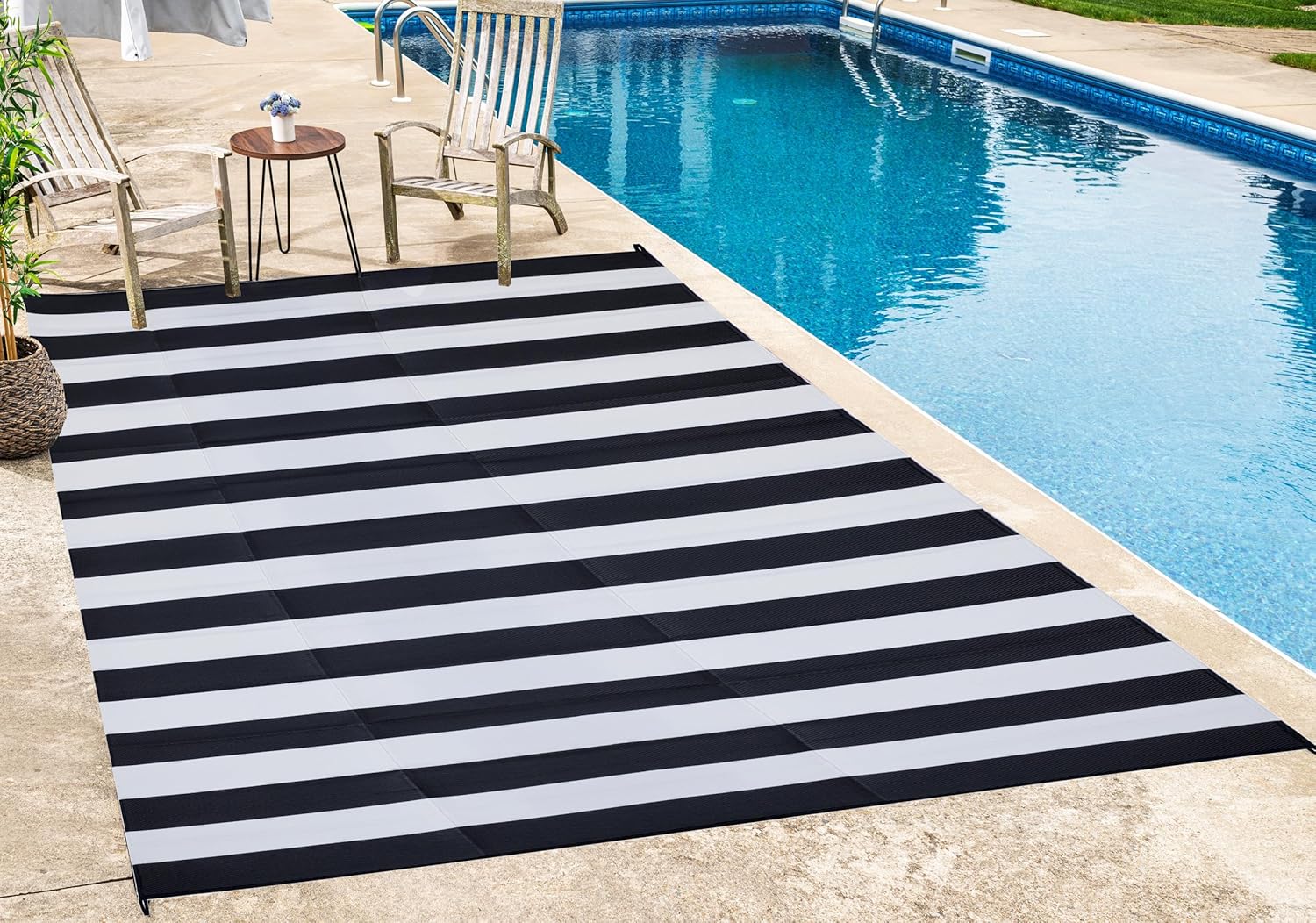FH Home Outdoor Rug - Waterproof, Fade Resistant, Reversible Design