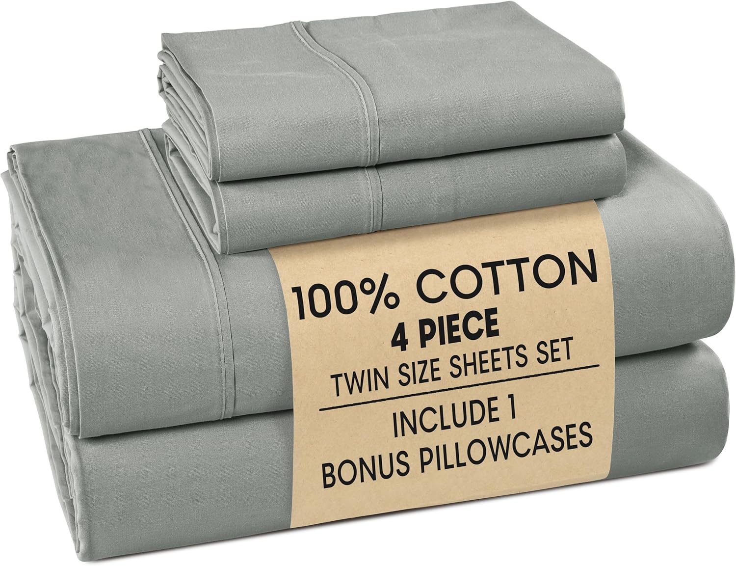 Casa Platino 100% Cotton Twin Size Sheets Set - Soft & Durable