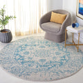 SAFAVIEH Madison 9 ft Round Teal Ivory Rug - Durable, Trendy Choice