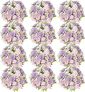 Artificial Peonies Silk Flowers Bouquet Light Purple - 12 Bundles