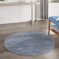 Nourison Home Essentials 4 ft Round Blue/Grey Outdoor Indoor/Outdoor