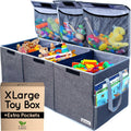Extra Large Toy Box Storage Chest - Collapsible Grey Organizer