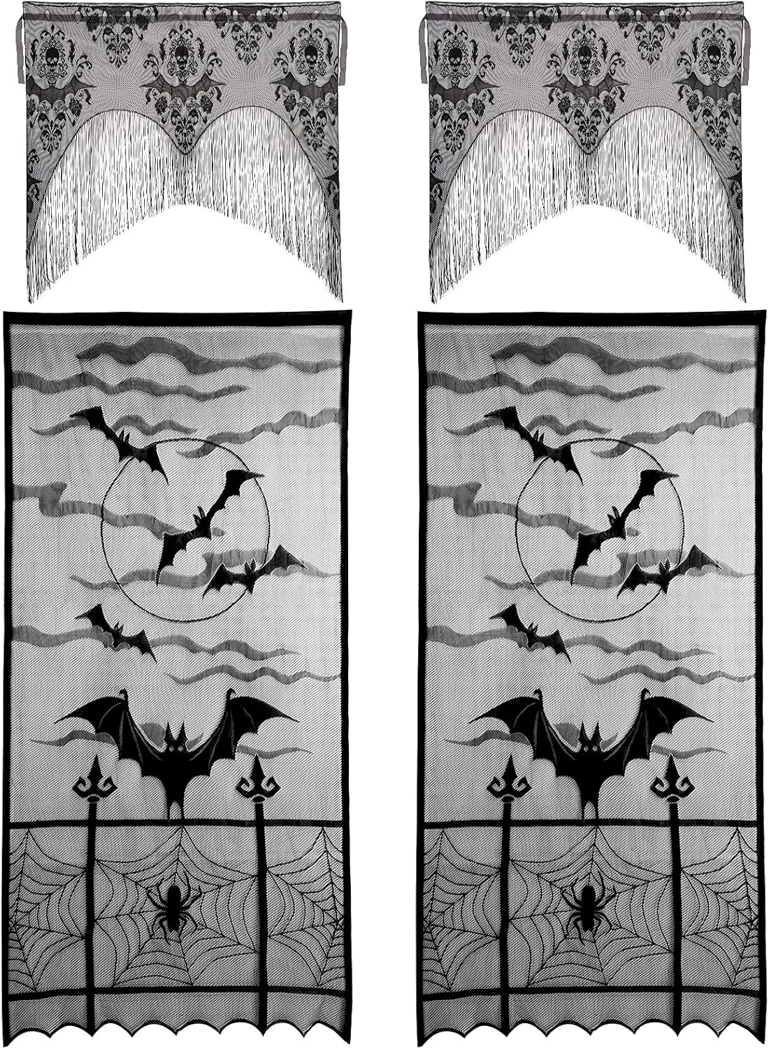 Spooky Halloween Lace Curtains Set