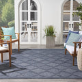 Nourison Easy Care 7 ft x 10 ft Navy Blue Indoor/Outdoor Rug - Durable