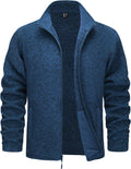 Men's Fleece Jacket Full Zip Lightweight Soft Warm Coat - Color Block