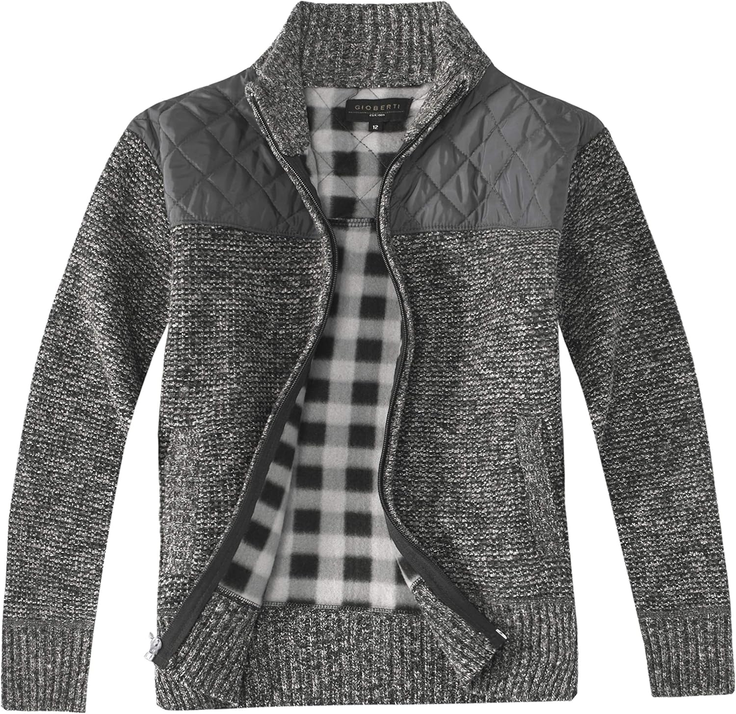 Gioberti Boy's Knitted Full Zip Cardigan Sweater for Comfort