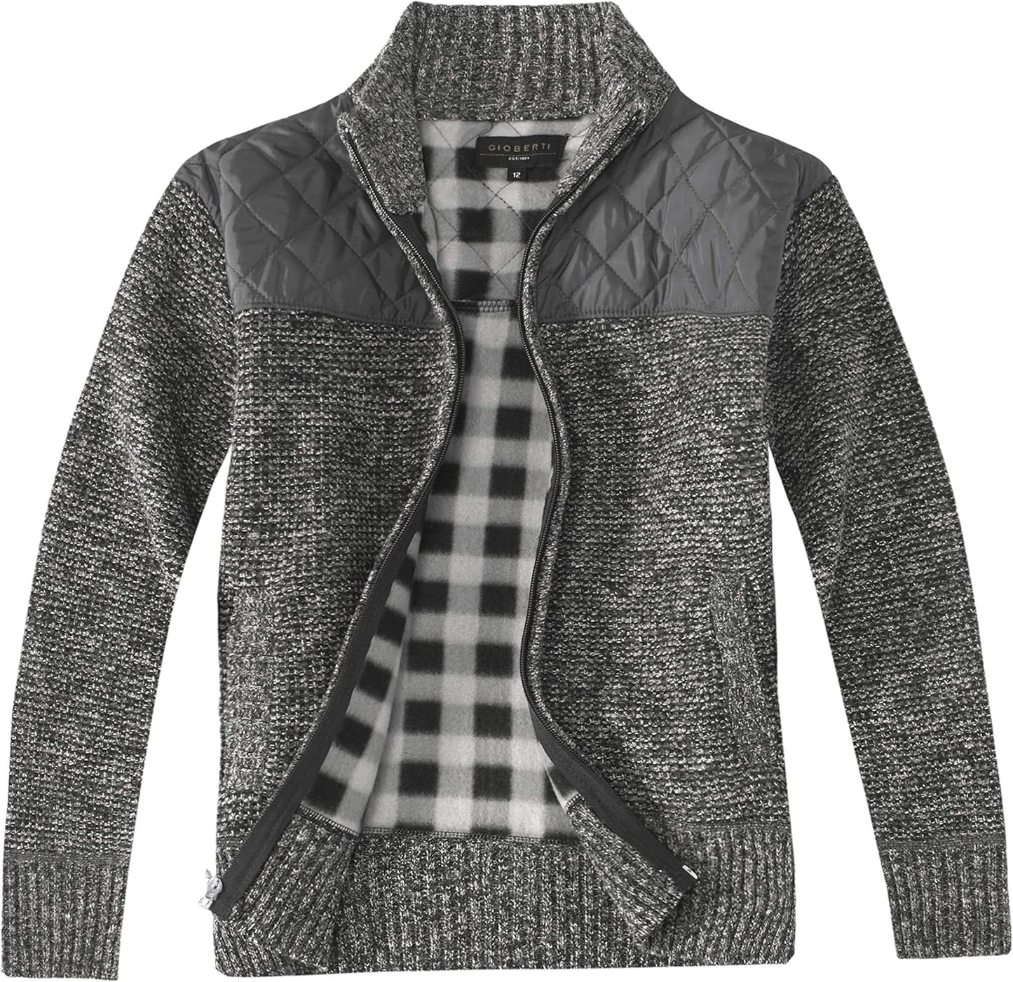 Gioberti Boy's Knitted Full Zip Cardigan Sweater for Comfort