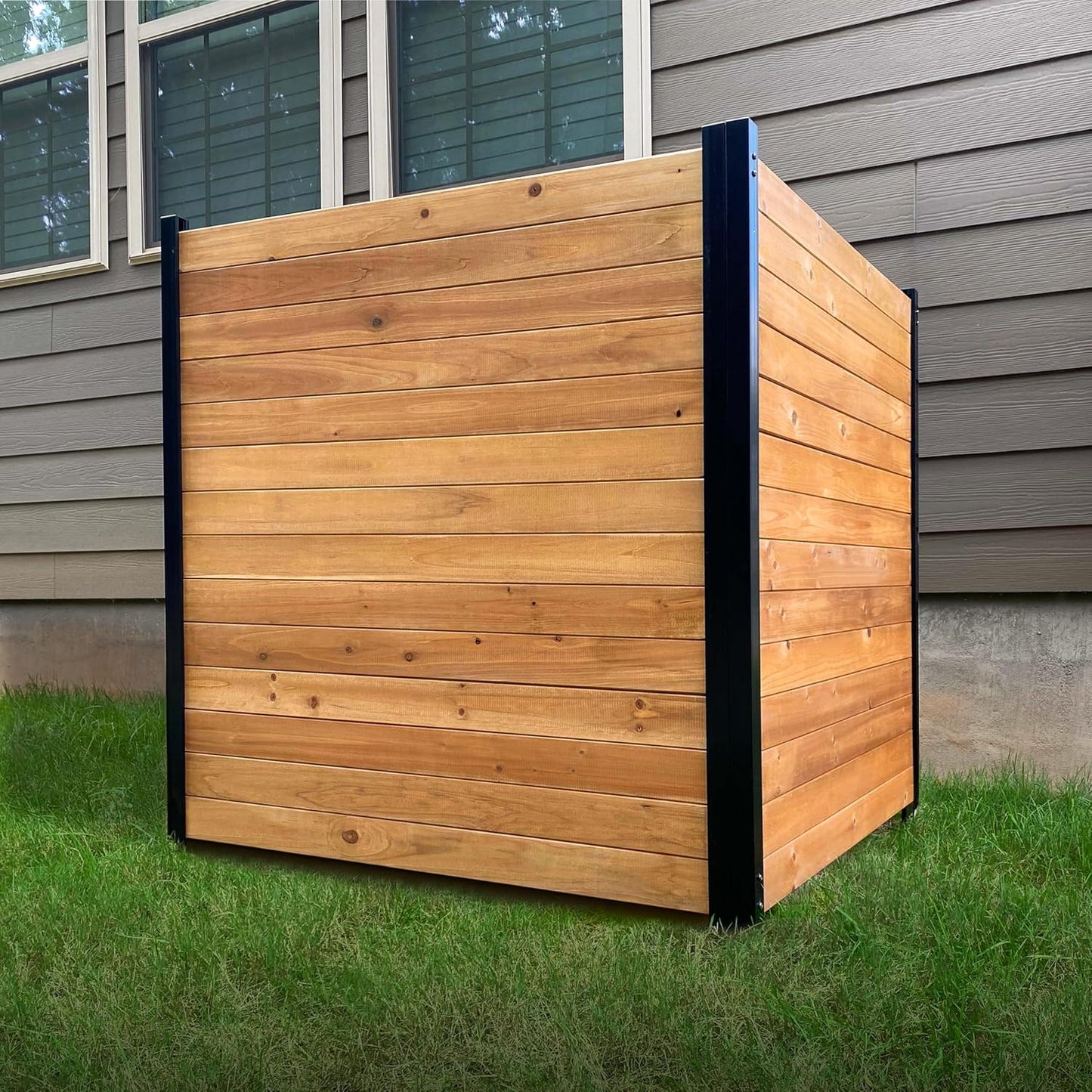 42in H x 38in W No Dig Cedar Wood Privacy Screen for Outdoors