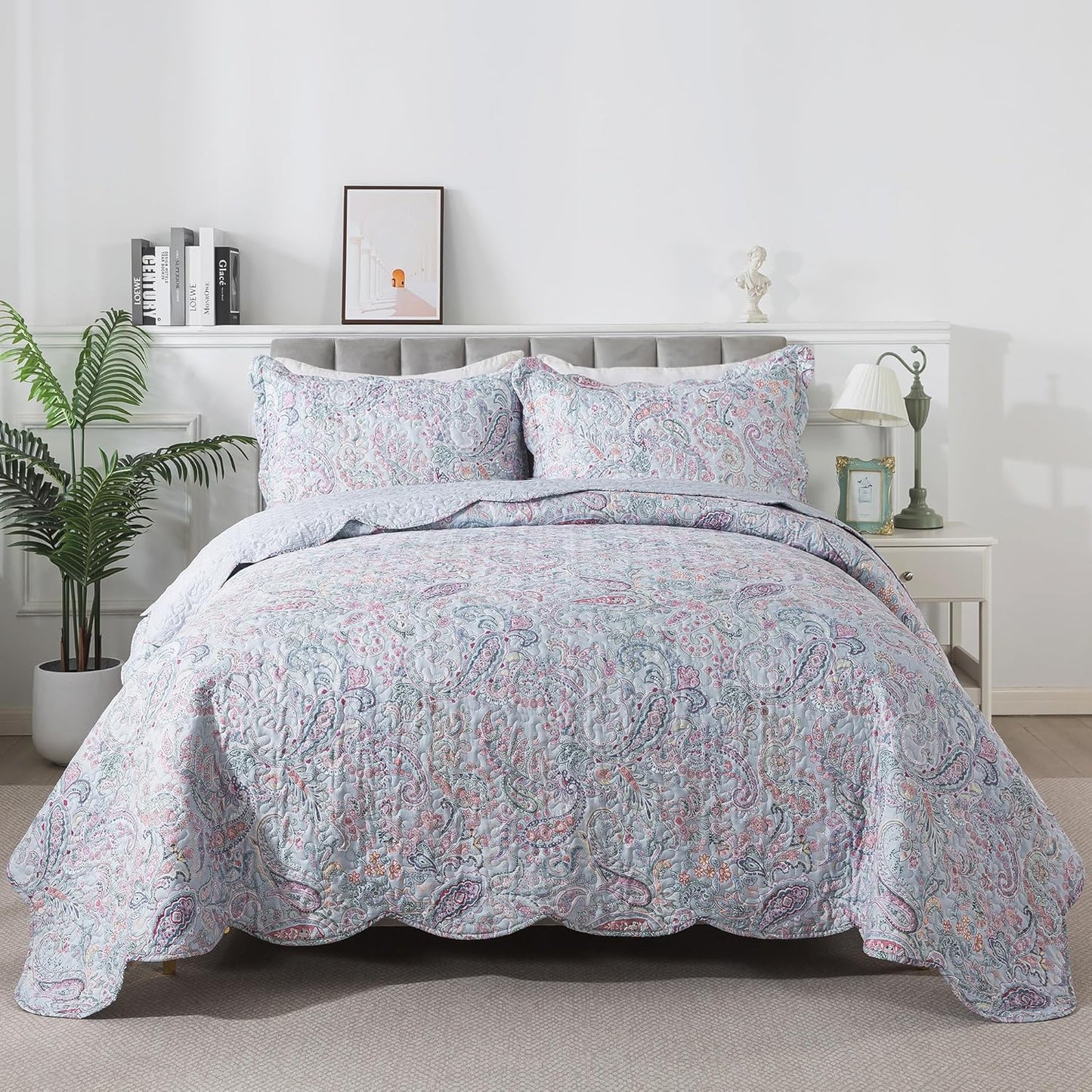 HoneiLife Quilt Sets Queen Size - Lightweight Microfiber Bedspreads