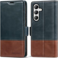KEZiHOME Wallet Case for Samsung S25 - Genuine Leather RFID Shield