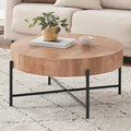 Farmhouse Coffee Table with Storage - Natural Wood Charm