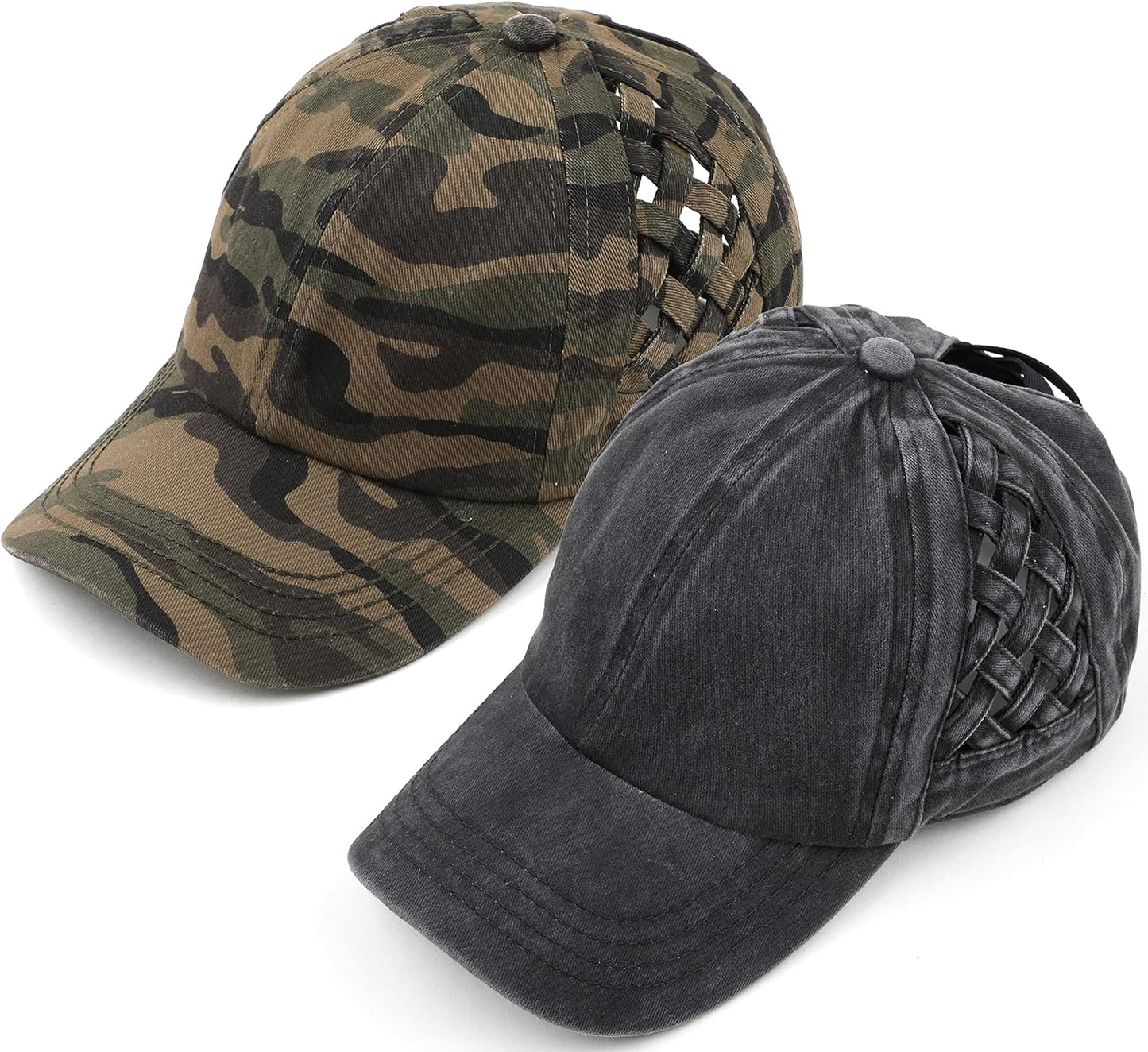 Funky Junque Ponytail Hat for Women - Stylish Criss Cross Cap