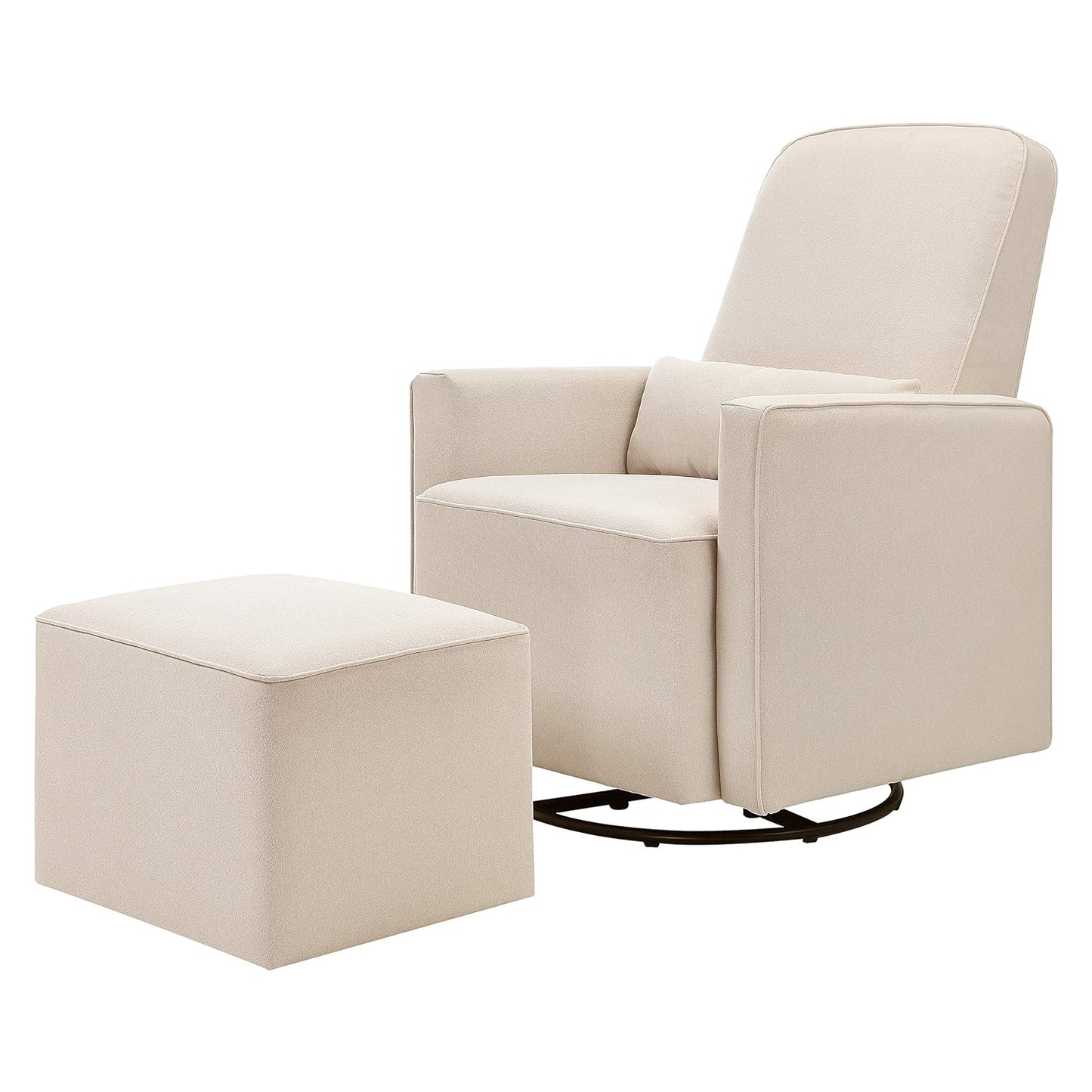daVinci Olive 360 Swivel Glider Chair with Storage Ottoman