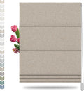 Sand Brown Blackout Roman Shades 69in x 58in - Linen, Thermal