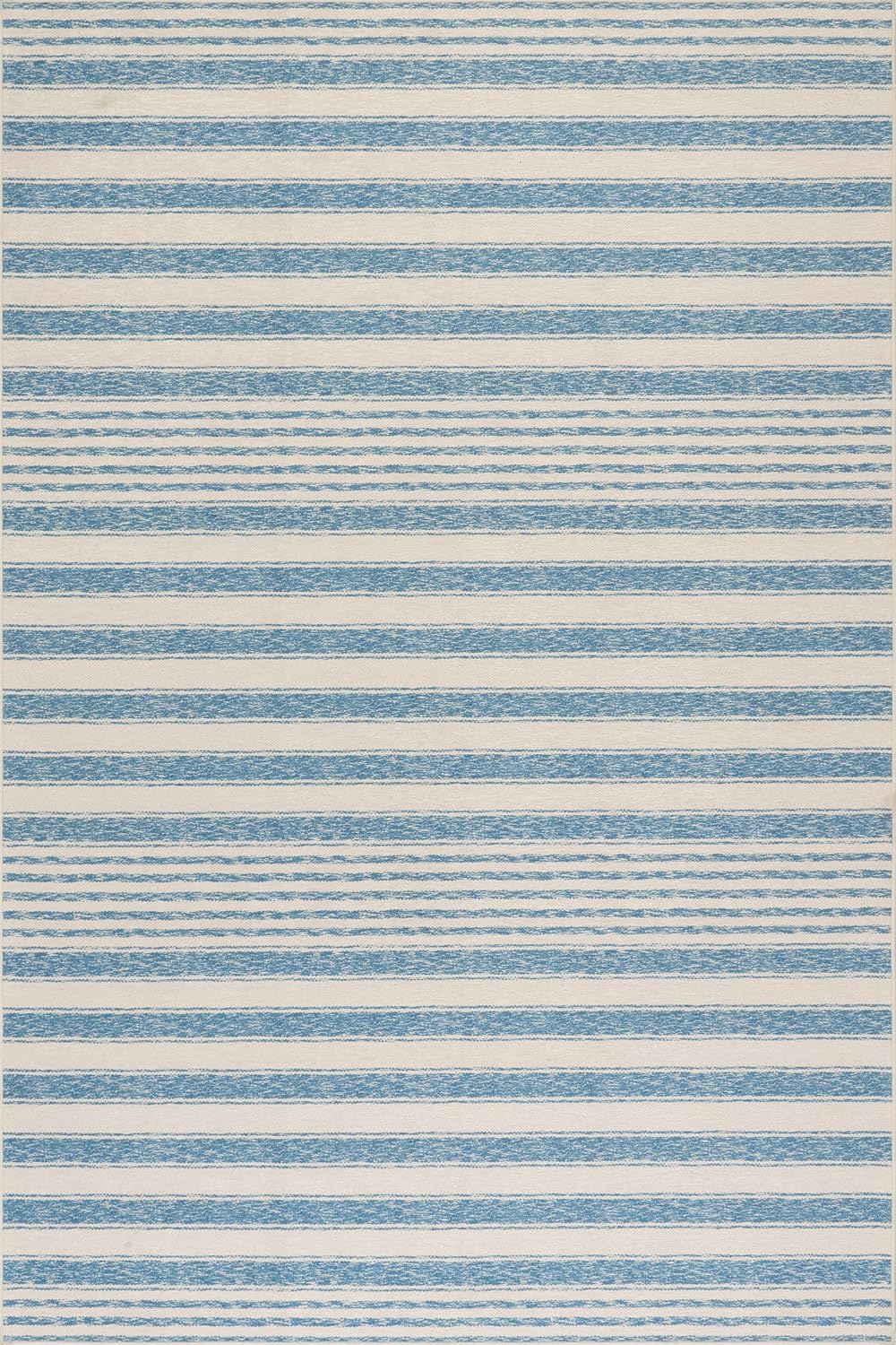 Vion Blue Machine Washable Rug - Stylish Coastal Stripe Design