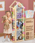 Stuffed Animal Zoo Storage Cage - Wooden Plush Tower Organizer