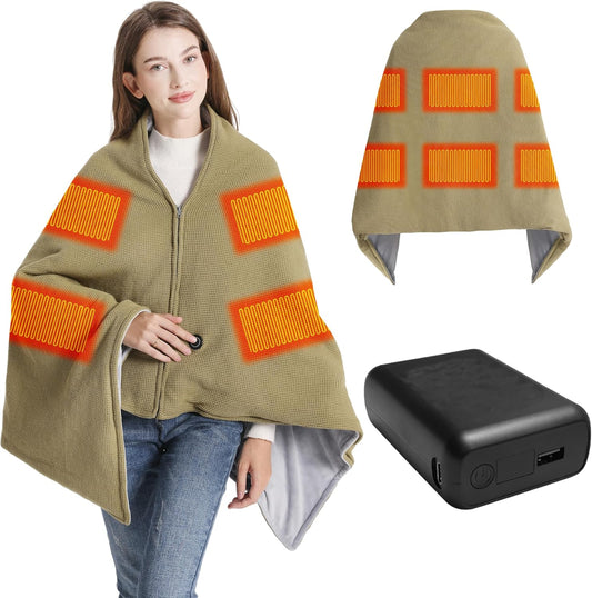 Heated Blanket with 20000mAh Power Bank for Cozy Comfort