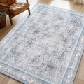 Phantoscope Washable Area Rug 5ftx7ft - Low-Pile Vintage Medallion