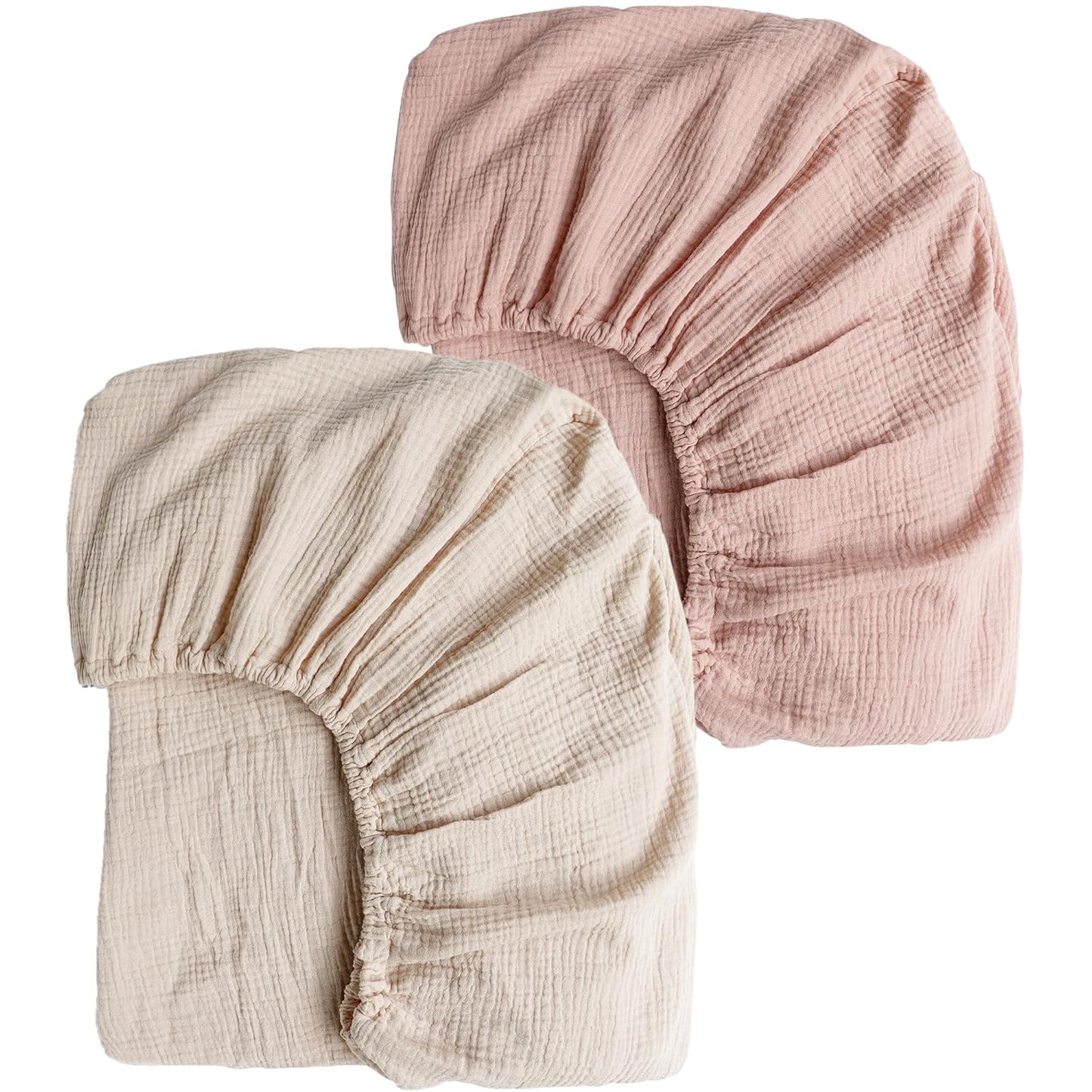 Konssy Muslin Crib Sheets for Baby, Soft and Breathable Cotton