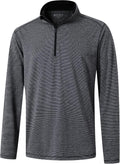 Men's Quarter Zip Pullover Performance Dry Fit Stripe - Mock Neck