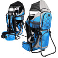 Hiking Baby Carrier Blue - Lightweight Child Carrier with Sunshade
