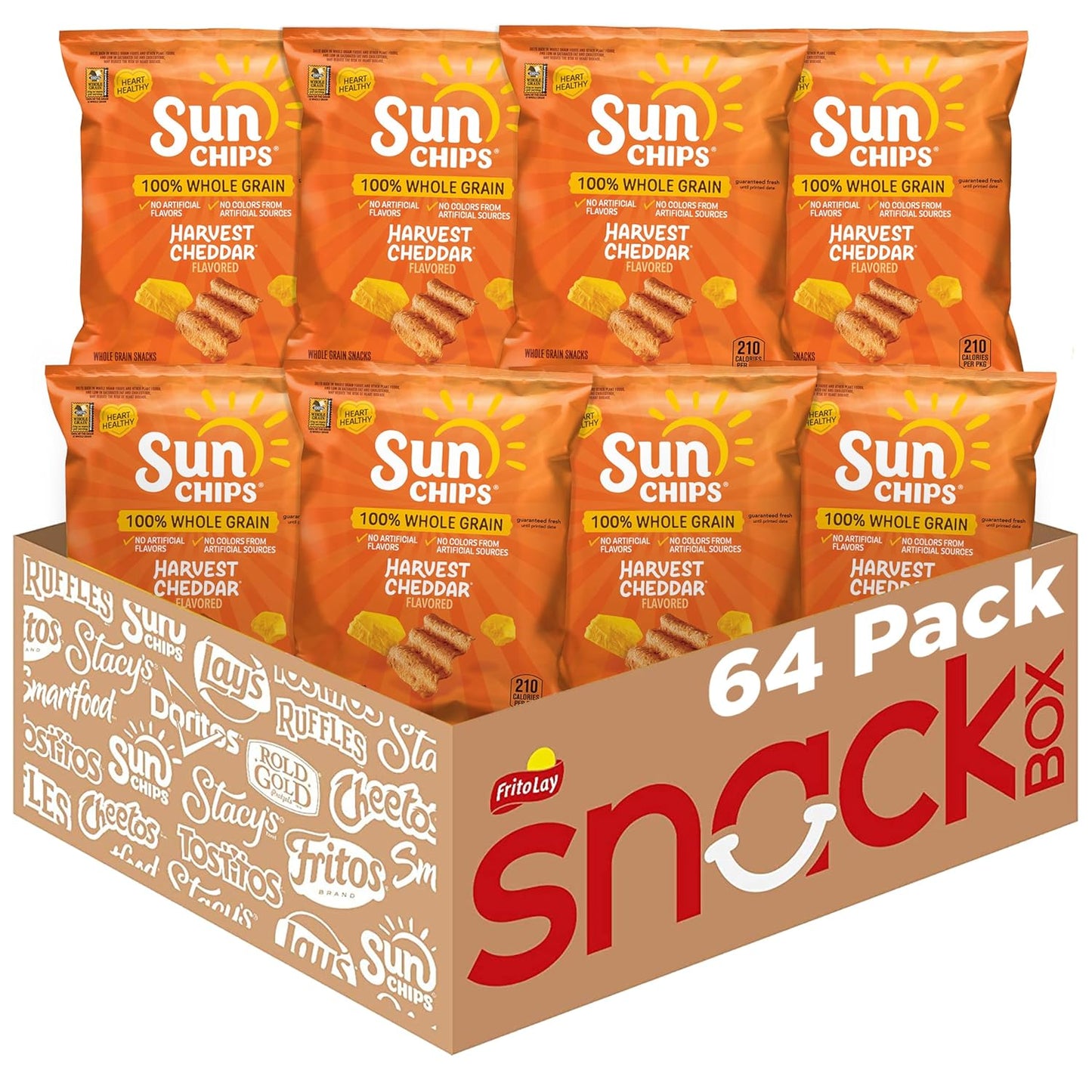SunChips Harvest Cheddar Flavored Multigrain Snacks Pack of 64