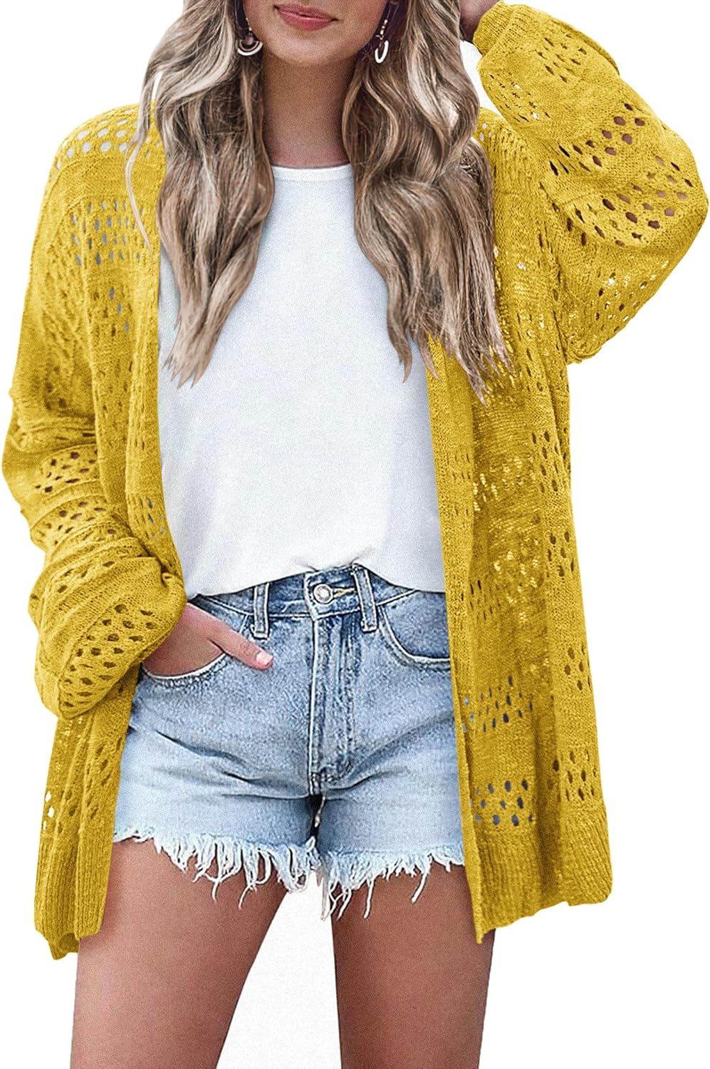 Lightweight Crochet Cardigan for Women - Stylish Oversized Knit