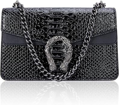 Aiqudou Crossbody Bag for Women - Luxury Snake Print Purse
