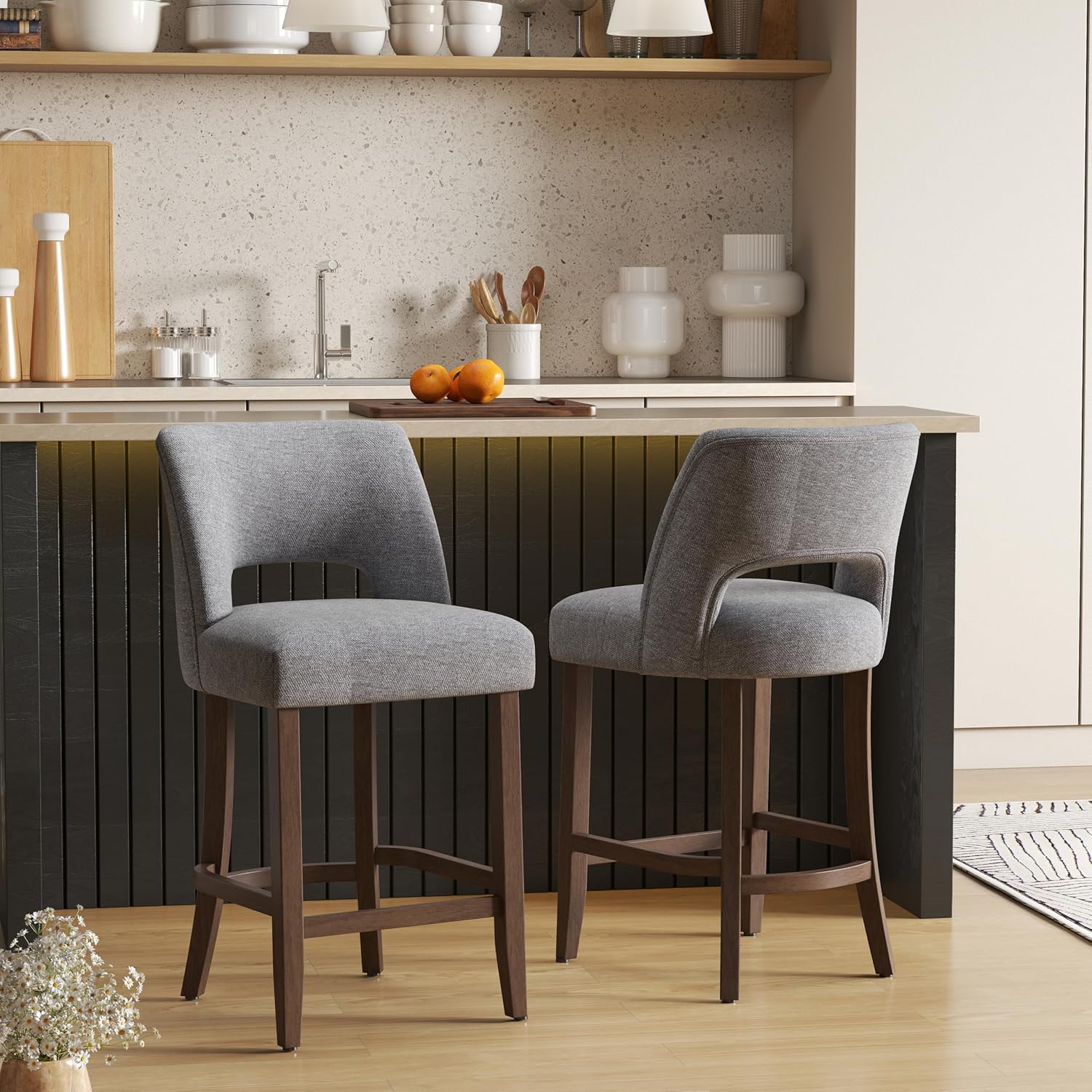 VKNOW Bar Stools Set of 2 for Kitchen Island Dining Room