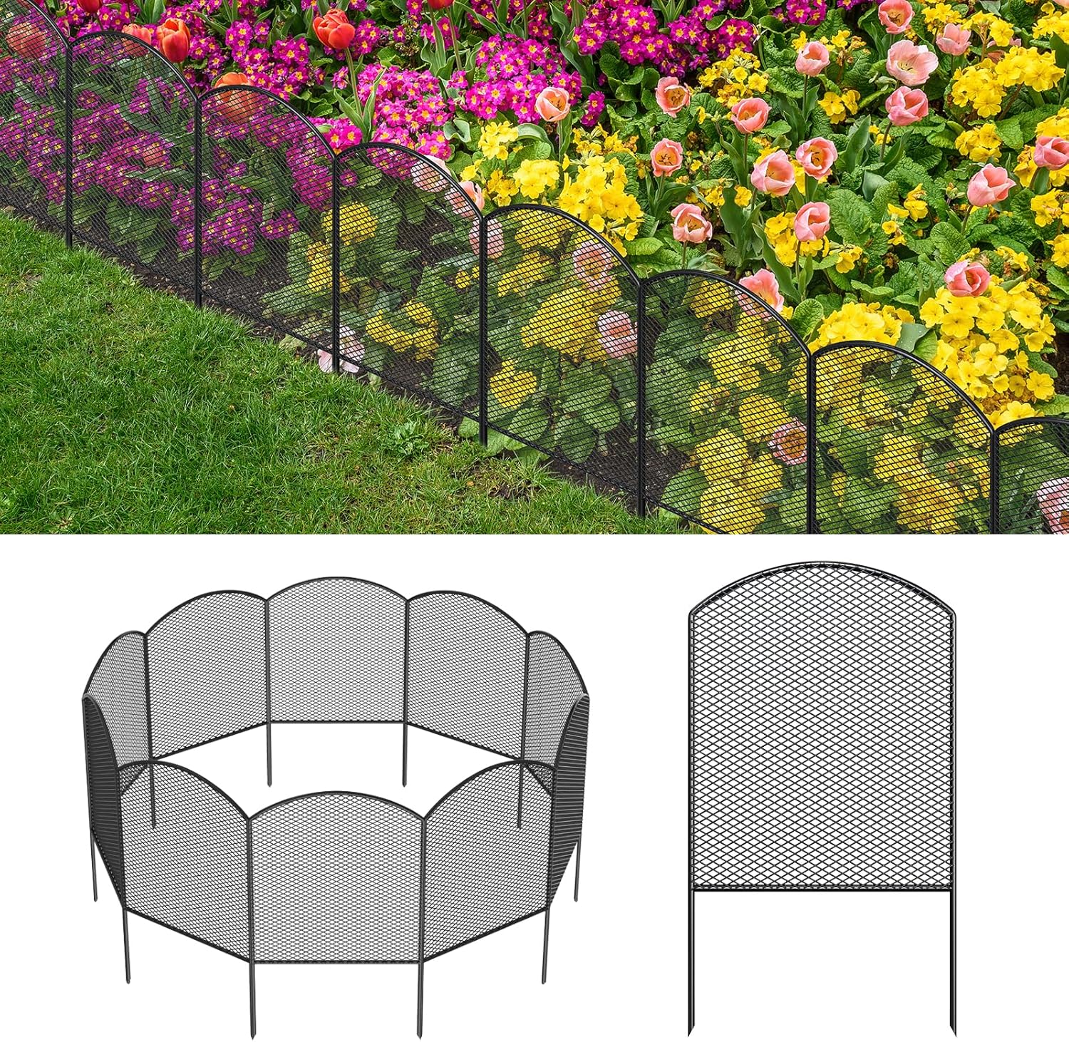 Decorative Garden Fence 25 Pack for Animal Barrier Protection