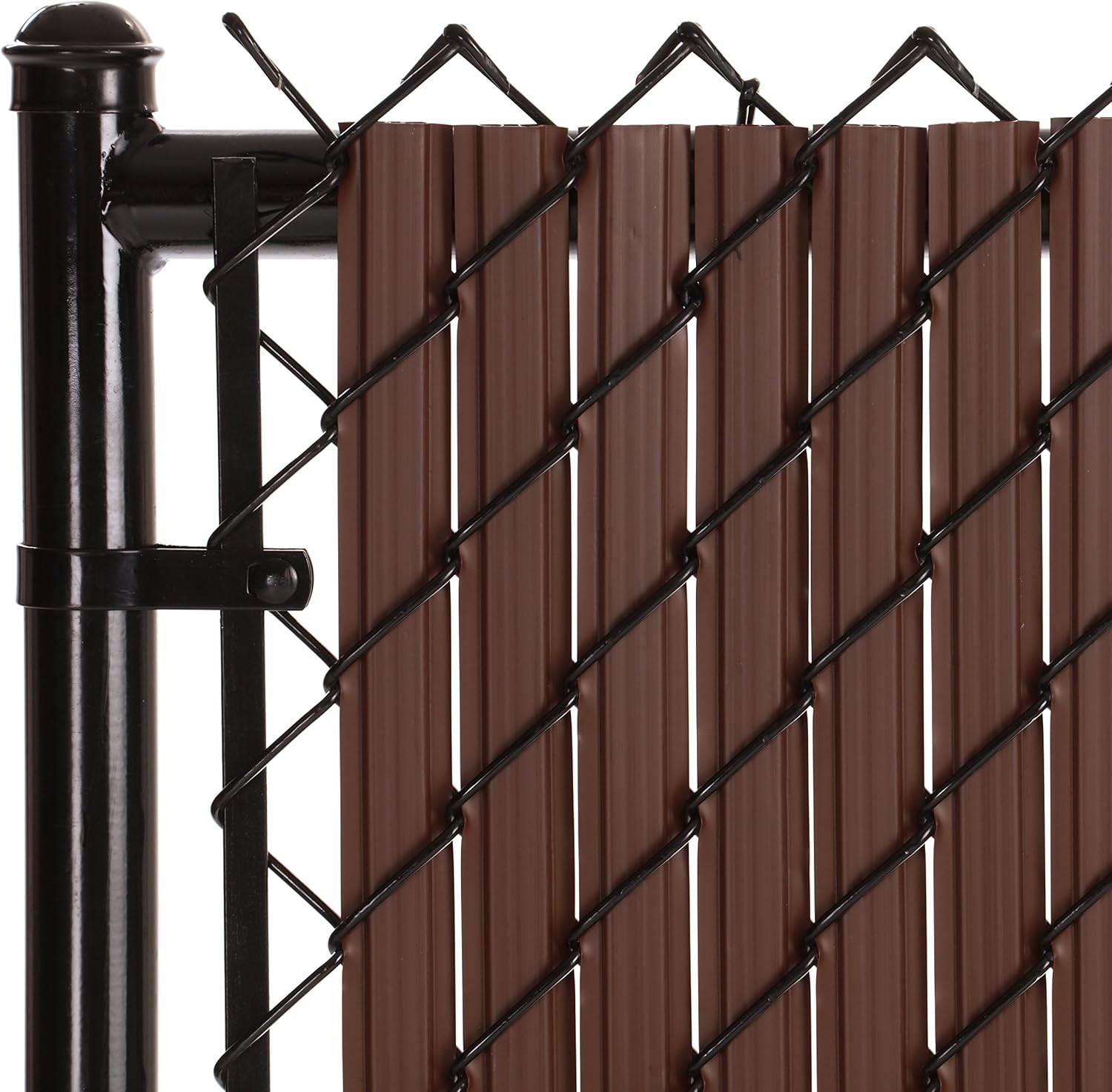 SoliTube Slat Privacy Inserts for Chain-Link Fence, Brown