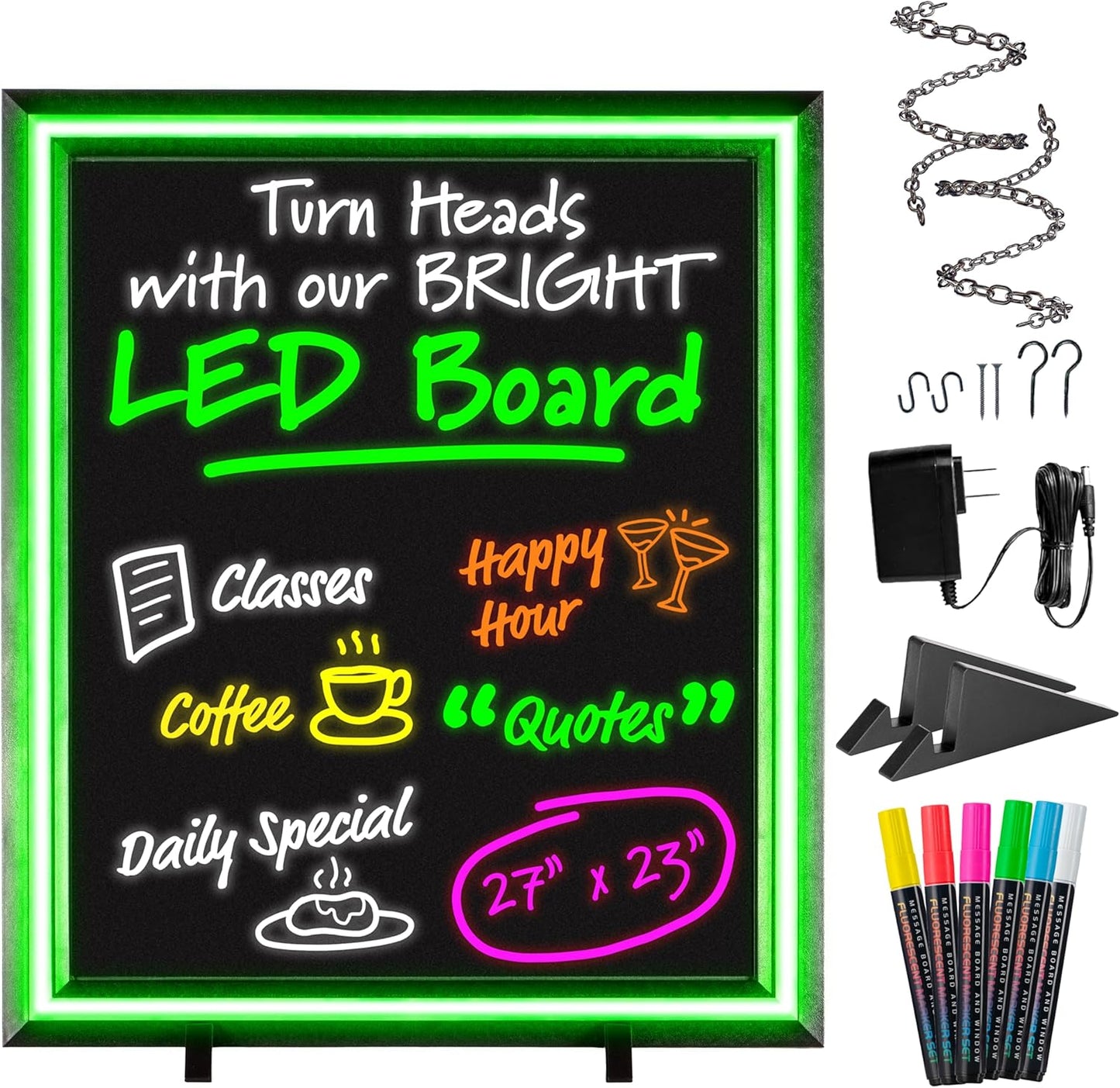 LED Writing Message Board 23x27 for Restaurants and Bars