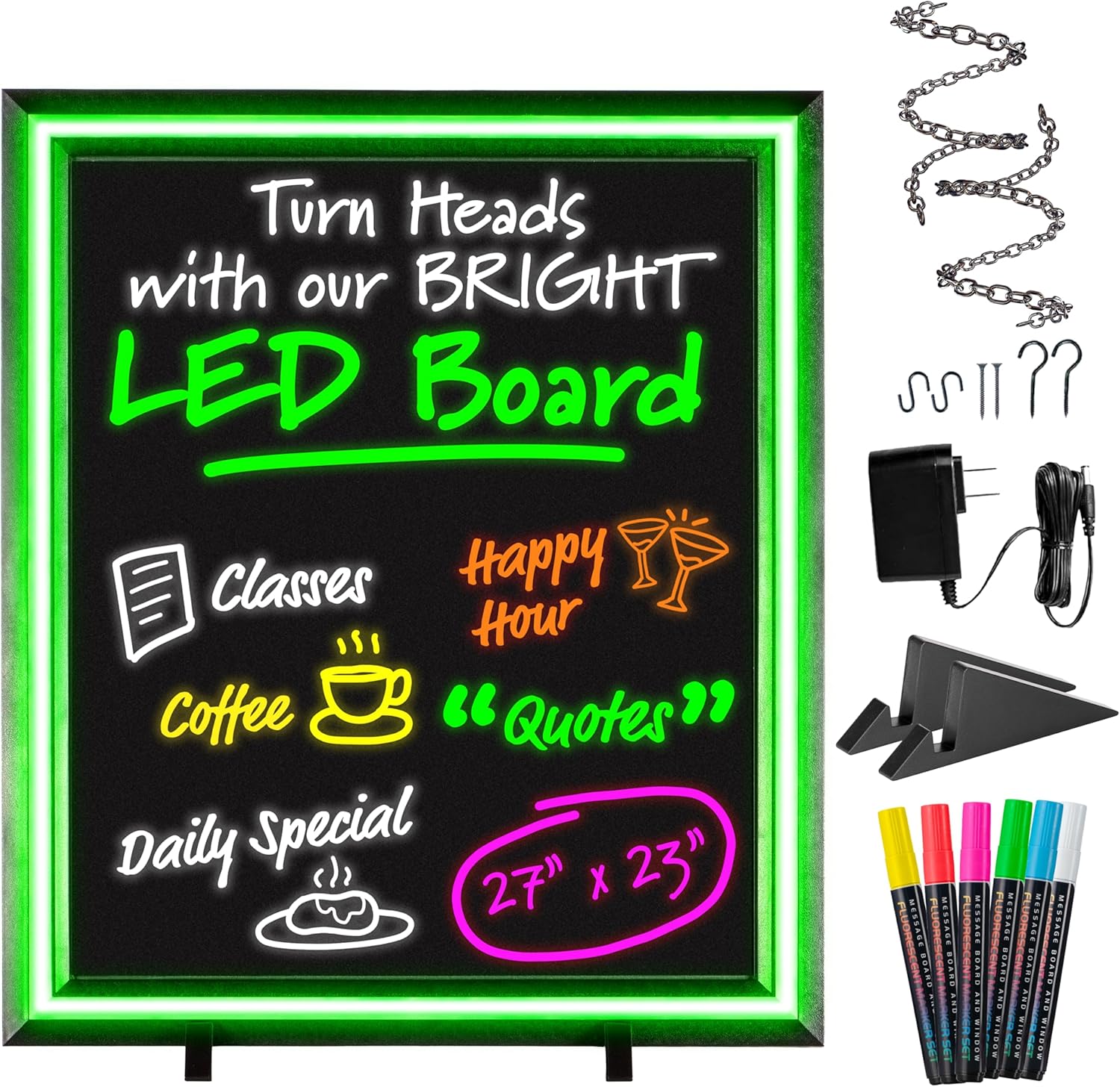 LED Writing Message Board 23x27 for Restaurants and Bars