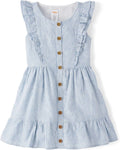 Girls Linen Summer Dress with Ruffle Sleeves - Gymboree