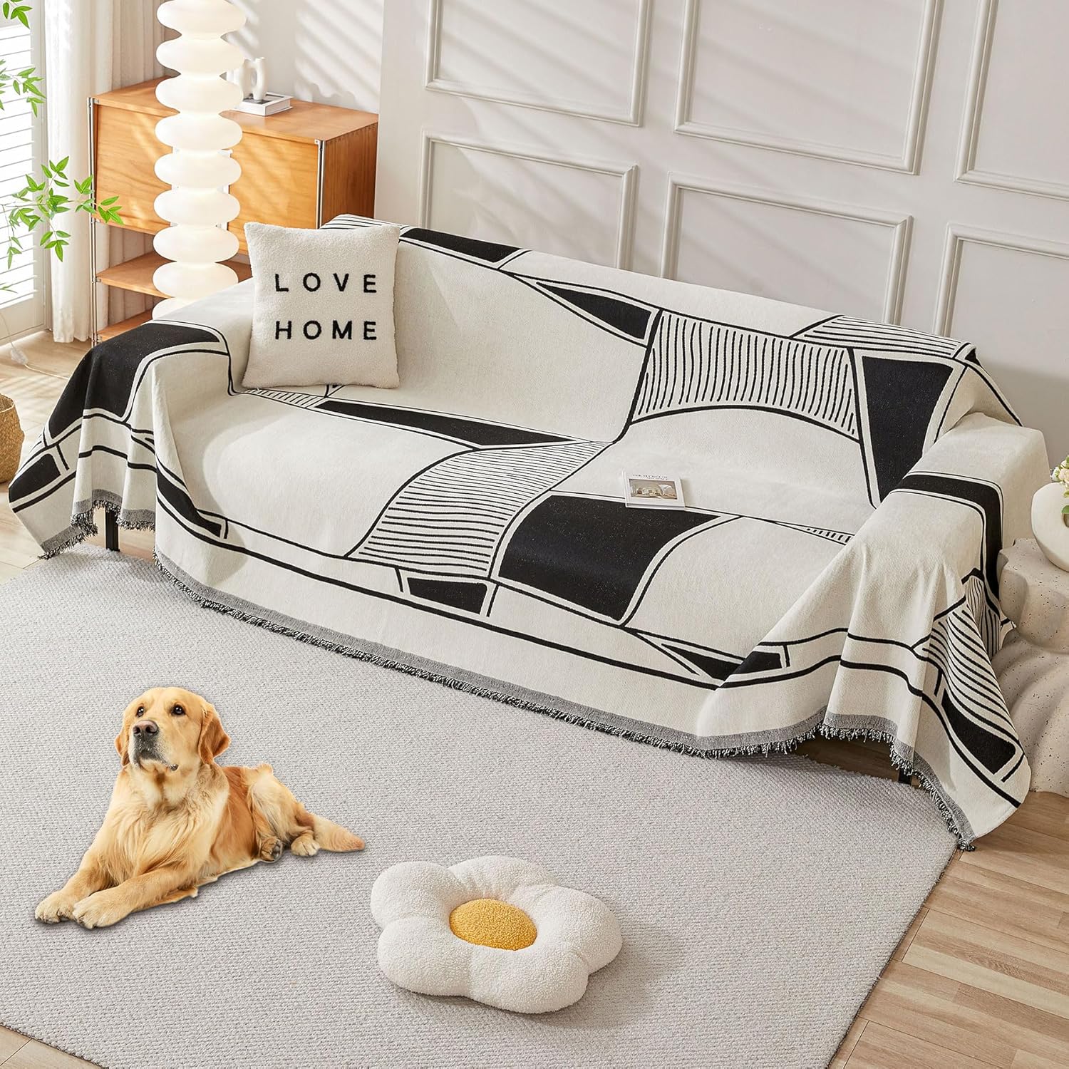 HAOMAIJIA Non Slip Couch Cover for 2 Cushion Sofa Protector
