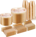 Gold Glitter Disposable Dinnerware Set for 100 Guests - Elegant Party