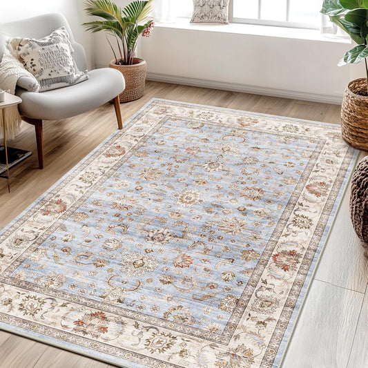 WITSHOCK 5x7 Area Rugs for Living Room - Vintage Non Slip Carpet