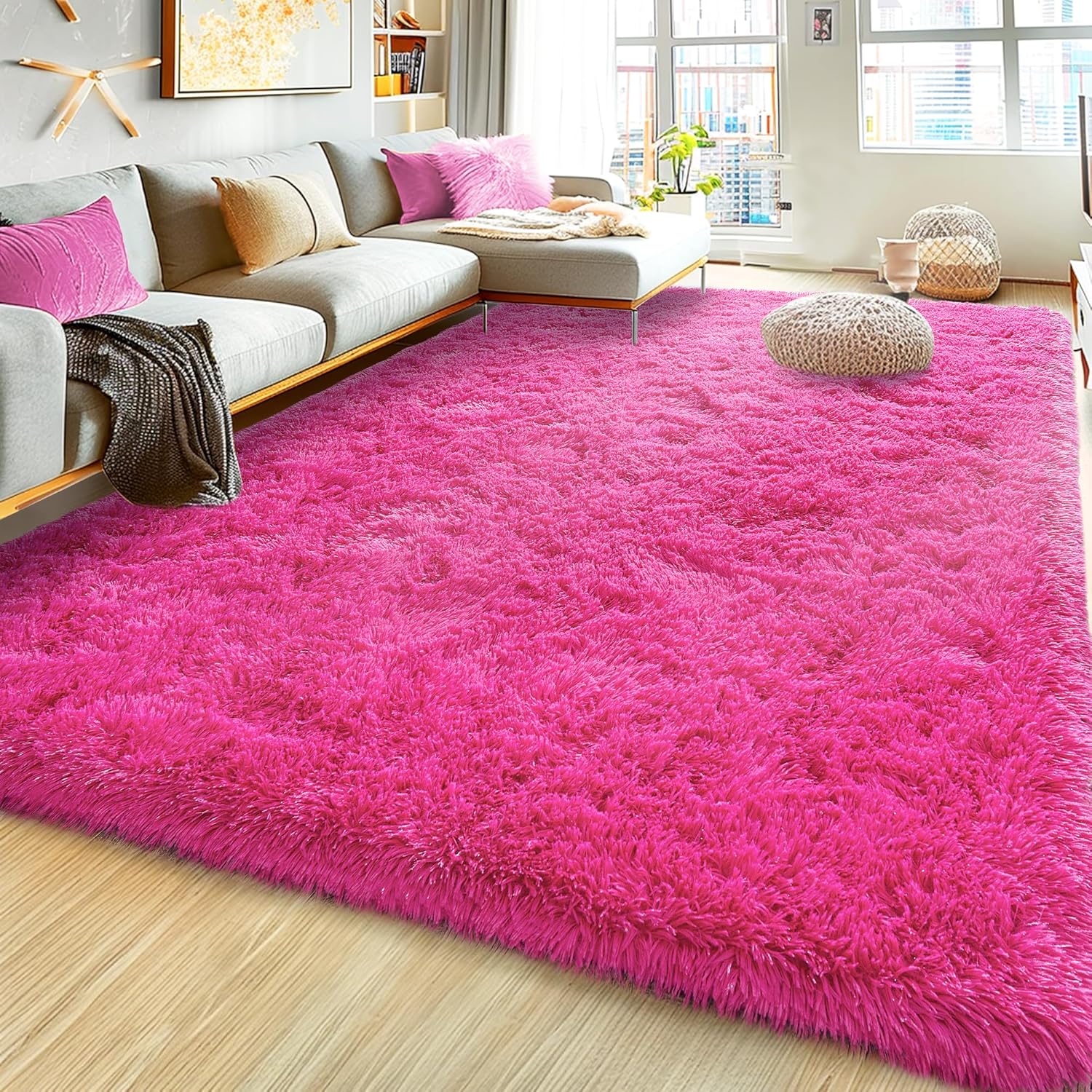 Ultra Fluffy Rug for Living Room Bedroom, 5x7 Soft Shag Carpet