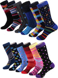 Marino Men's Dress Socks 12 Pack - Colorful, Moisture Control Comfort
